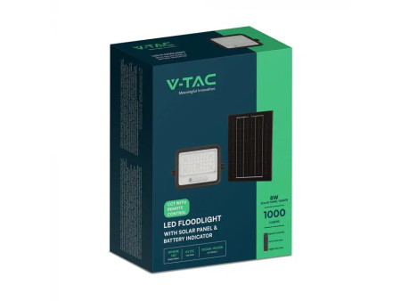 SKU 24083 VT-104W V-TAC Faro LED Solare 10W con Telecomando e Sensore Crepuscolare CCT 2000K-8000K IP65