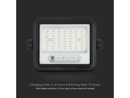SKU 24083 VT-104W V-TAC Faro LED Solare 10W con Telecomando e Sensore Crepuscolare CCT 2000K-8000K IP65