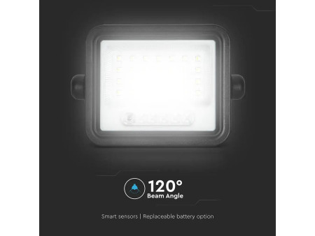 SKU 24083 VT-104W V-TAC Faro LED Solare 10W con Telecomando e Sensore Crepuscolare CCT 2000K-8000K IP65
