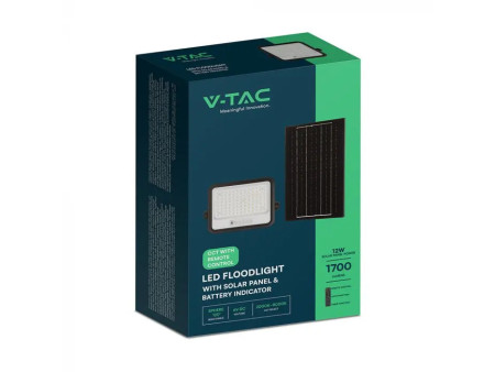SKU 24084 VT-204W V-TAC Faro LED Solare 20W con Telecomando e Sensore Crepuscolare CCT 2000K-8000K IP65