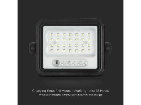SKU 24085 VT-304W V-TAC Faro LED Solare 30W con Telecomando e Sensore Crepuscolare CCT 2000K-8000K IP65