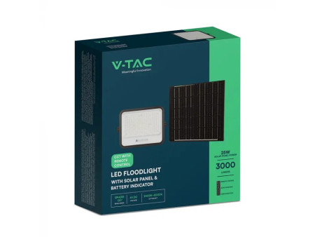 SKU 24086 VT-404W V-TAC Faro LED Solare 40W con Telecomando e Sensore Crepuscolare CCT 2000K-8000K IP65