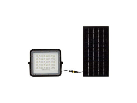 SKU 7824 VT-80W V-TAC Faro LED Solare 10W con Telecomando e Batteria Sostituibile Cavo 3m Nero 4000K IP65