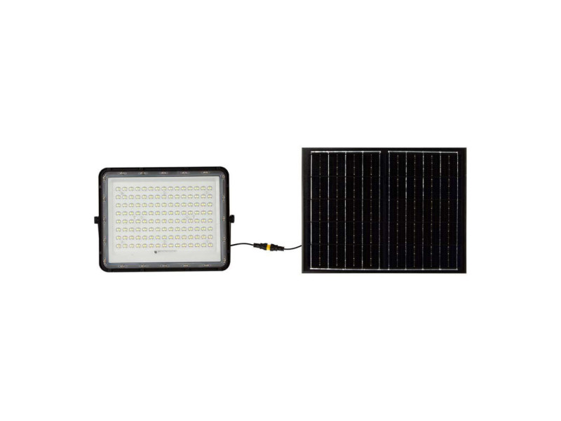 SKU 7827 VT-180W V-TAC Faro LED Solare 20W con Telecomando e Batteria Sostituibile Cavo 3m Nero 6400K IP65