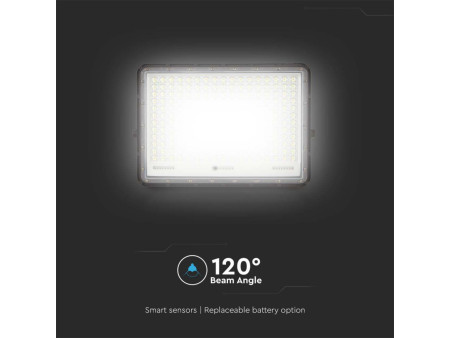 SKU 7830 VT-240W V-TAC Faro LED Solare 30W con Telecomando e Batteria Sostituibile Cavo 3m Nero 4000K IP65