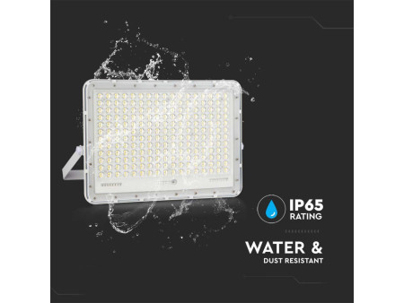 SKU 7848 VT-240W-W V-TAC Faro LED Solare 30W con Telecomando e Batteria Sostituibile Cavo 3m Bianco 4000K IP65