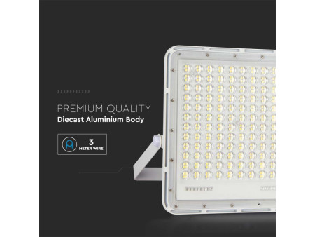 SKU 7848 VT-240W-W V-TAC Faro LED Solare 30W con Telecomando e Batteria Sostituibile Cavo 3m Bianco 4000K IP65