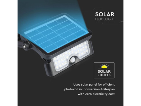 SKU 8547 VT-777-5 V-TAC Applique LED Solare da Esterno 5W Sensore e Basi Inclinabili 4000K IP65