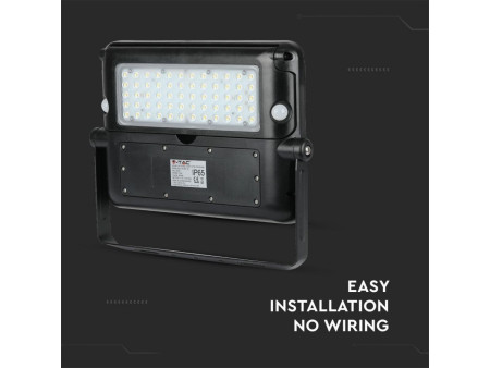 SKU 8550 VT-787-10 V-TAC Faro LED Solare 10W con Sensore PIR e Crepuscolare 4000K