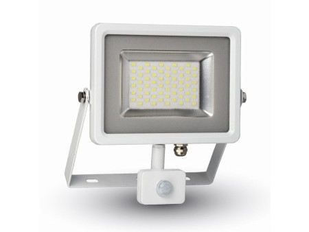 SKU 5752 VT-4830PIR V-TAC Faro LED SMD 30W con Sensore PIR Bianco 6000K IP44