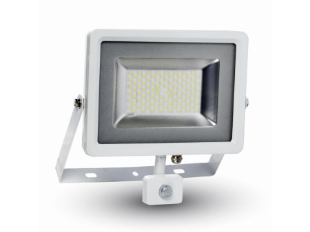 SKU 5754 VT-4850PIR V-TAC Faro LED SMD 50W con Sensore PIR Bianco 6000K IP44