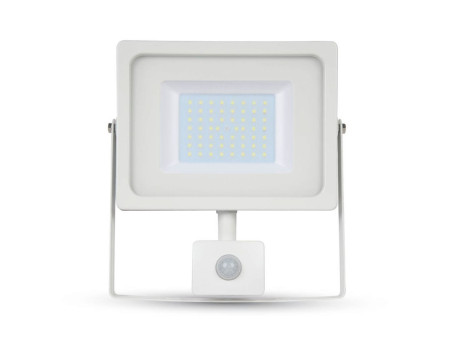 SKU 5841 VT-4955 V-TAC Faro LED SMD 50W con Sensore PIR Bianco 4000K IP44