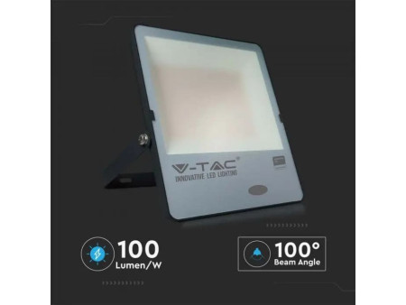 SKU 20180 VT-167 V-TAC PRO Faro LED SMD Chip Samsung 150W 100LM/W con Sensore Crepuscolare Nero 6500K IP65