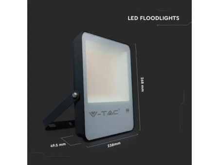 SKU 20409 VT-162 V-TAC PRO Faro LED SMD Chip Samsung 150W 137LM/W Nero 6500K IP65