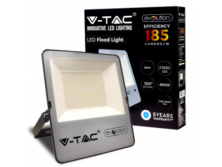 SKU 20455 VT-150185  Confronta V-TAC PRO Faro LED SMD Chip Samsung 150W 185LM/W Nero 4000K IP65