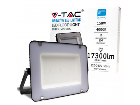 SKU 21772 VT-156-B V-TAC PRO Faro LED SMD Chip Samsung 150W 115LM/W Nero 4000K