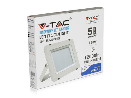 SKU 478 VT-150-W V-TAC PRO Faro LED SMD Chip Samsung 150W Bianco 3000K IP65