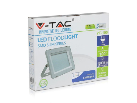 SKU 483 VT-150-G V-TAC PRO Faro LED SMD Chip Samsung 150W Grigio 6400K IP65