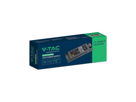 SKU 24236 VT-24062-S V-TAC Alimentatore LED Slim in Metallo 60W 24V 2.5A con 1 Uscita 145x50x24mm IP20