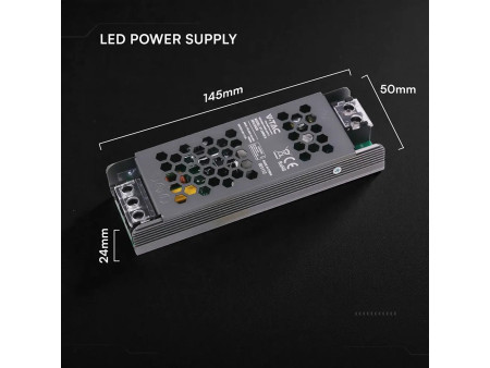 SKU 24236 VT-24062-S V-TAC Alimentatore LED Slim in Metallo 60W 24V 2.5A con 1 Uscita 145x50x24mm IP20