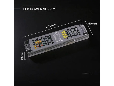 SKU 24237 VT-24075-S V-TAC Alimentatore LED Slim in Metallo 75W 24V 3.1A con 1 Uscita 200x50x24mm IP20