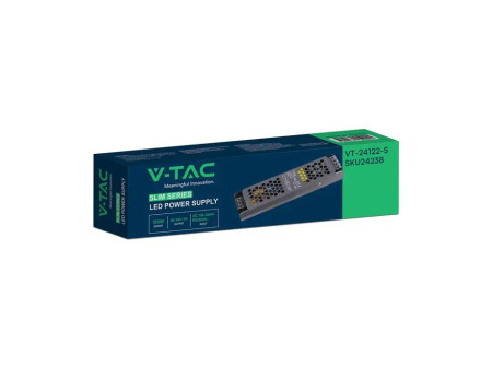SKU 24238 VT-24122-S V-TAC Alimentatore LED Slim in Metallo 120W 24V 5A con 1 Uscita 200x50x24mm IP20