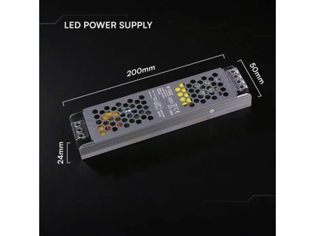 SKU 24238 VT-24122-S V-TAC Alimentatore LED Slim in Metallo 120W 24V 5A con 1 Uscita 200x50x24mm IP20