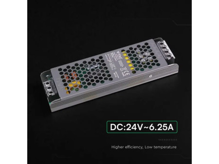 SKU 24239 VT-24152-S V-TAC Alimentatore LED Slim in Metallo 150W 24V 6.25A con 1 Uscita209x63x25mm IP20