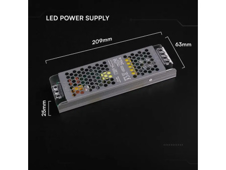 SKU 24240 VT-24202-S V-TAC Alimentatore LED Slim in Metallo 200W 24V 8.25A con 1 Uscita 209x63x25mm IP20