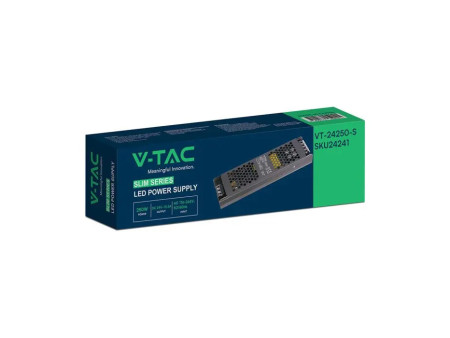 SKU 24241 VT-24250-S V-TAC Alimentatore LED Slim in Metallo 250W 24V 10.5A con 1 Uscita 246x63x30mm IP20