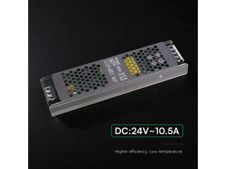 SKU 24241 VT-24250-S V-TAC Alimentatore LED Slim in Metallo 250W 24V 10.5A con 1 Uscita 246x63x30mm IP20