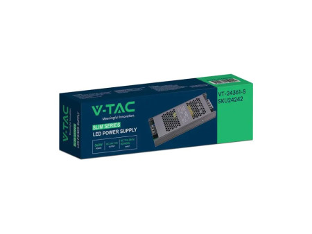 SKU 24242 VT-24361-S V-TAC Alimentatore LED Slim in Metallo 360W 24V 15A con 1 Uscita 208x82x32mm IP20