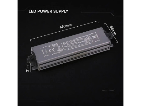SKU 24243 VT-24035 V-TAC Alimentatore LED in Metallo 36W 24V 1.5A con 1 Uscita 140x35x21mm IP67