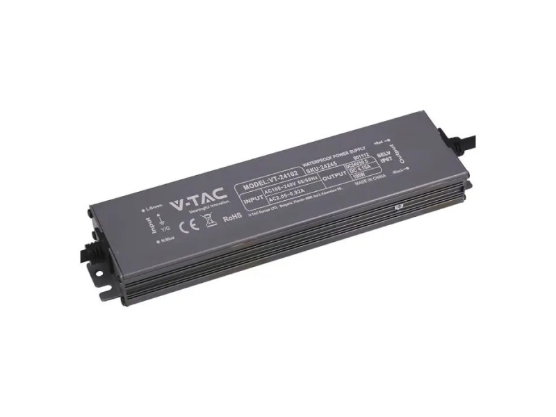 SKU 24245 VT-24102 V-TAC Alimentatore LED in Metallo 100W 24V 4.15A con 1 Uscita 219x50x25mm IP67