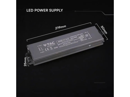 SKU 24245 VT-24102 V-TAC Alimentatore LED in Metallo 100W 24V 4.15A con 1 Uscita 219x50x25mm IP67