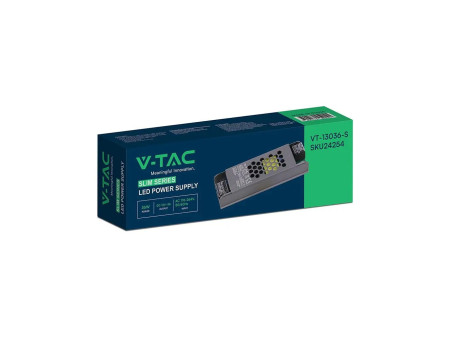 SKU 24254 VT-13036-S V-TAC Alimentatore LED Slim in Metallo 36W 12V 3A con 1 Uscita 116x35x24mm IP20