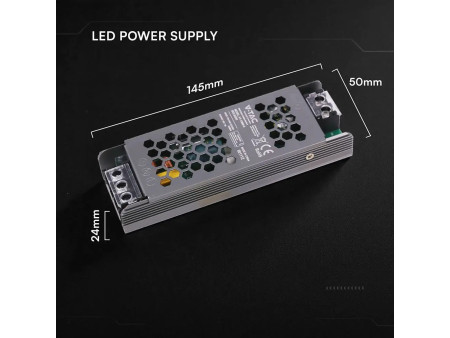 SKU 24255 VT-13060-S V-TAC Alimentatore LED Slim in Metallo 60W 12V 5A con 1 Uscita 145x50x24mm IP20