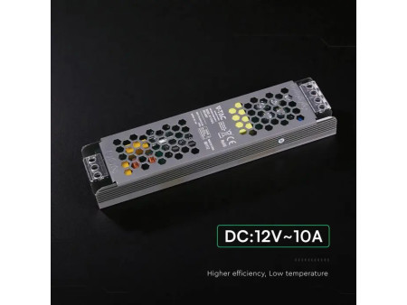 SKU 24257 VT-13120-S V-TAC Alimentatore LED Slim in Metallo 120W 12V 10A con 1 Uscita 200x50x24mm IP20