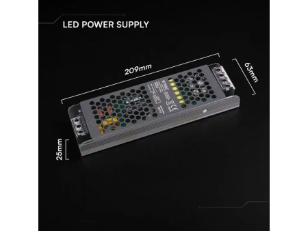 SKU 24258 VT-13150-S V-TAC Alimentatore LED Slim in Metallo 150W 12V 12.5A con 1 Uscita 209x63x25mm IP20