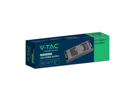 SKU 24261 VT-13360-S V-TAC Alimentatore LED Slim in Metallo 360W 12V 30A con 1 Uscita 208x82x32mm IP20
