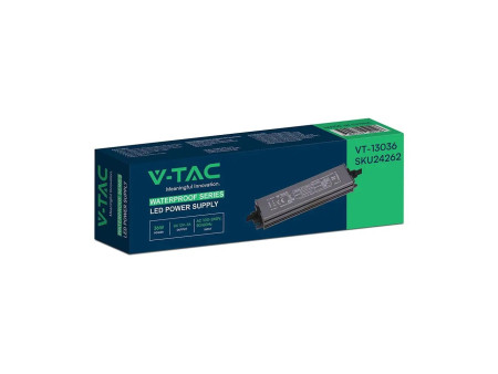 SKU 24262 VT-13036 V-TAC Alimentatore LED in Metallo 36W 12V 3A con 1 Uscita 140x35x21mm IP67
