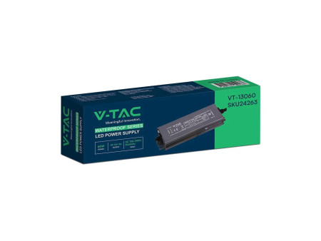 SKU 24263 V-TAC Alimentatore LED in Metallo 60W 12V 5A con 1 Uscita 159x50x25mm IP67