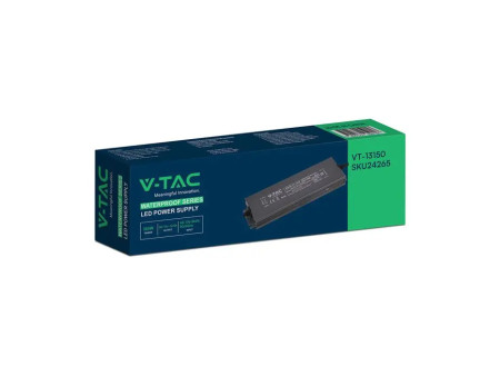 SKU 24265 VT-13150 V-TAC Alimentatore LED in Metallo 150W 12V 12.5A con 1 Uscita 224x65x25 mm IP67
