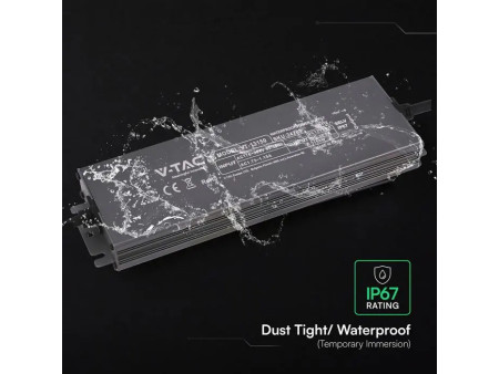 SKU 24265 VT-13150 V-TAC Alimentatore LED in Metallo 150W 12V 12.5A con 1 Uscita 224x65x25 mm IP67