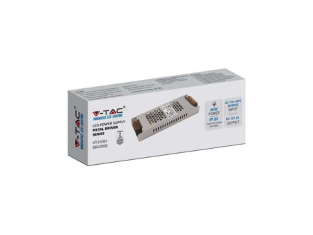 SKU 2682 VT-21061 V-TAC Alimentatore Slim in Metallo 60W 12V 5A IP20