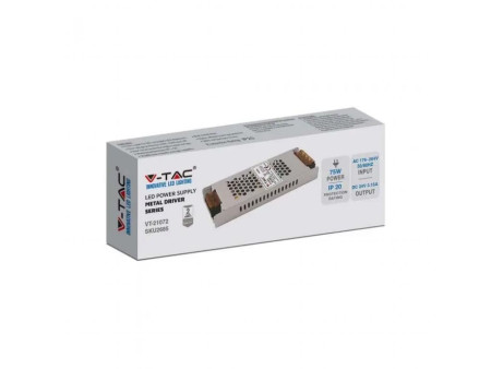 SKU 2685 VT-21072 V-TAC Alimentatore Slim in Metallo 75W 24V 3.15A IP20