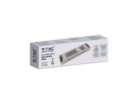 SKU 2686 VT-21121 V-TAC Alimentatore Slim in Metallo 120W 12V 10A IP20