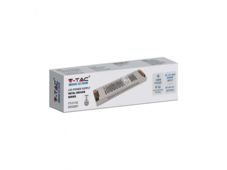 SKU 2687 VT-21122 V-TAC Alimentatore Slim in Metallo 120W 24V 5A IP20