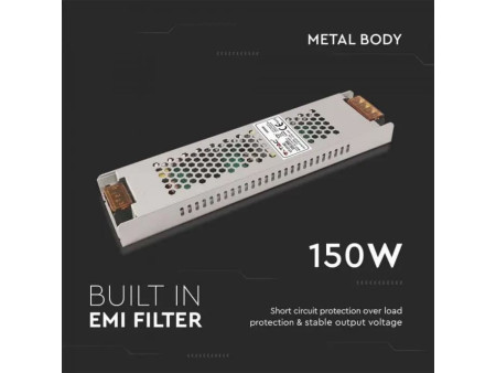 SKU 2688 VT-21152 V-TAC Alimentatore Slim in Metallo 150W 12V 12.5A IP20