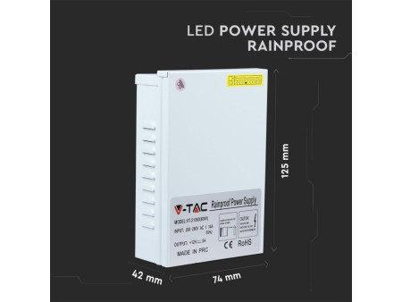 SKU 3070 VT-21060 V-TAC Alimentatore in Metallo 60W 12V 5A Colore Bianco IP45